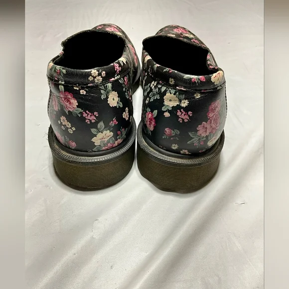 DR. MARTENS ADDY Printed Floral Leather Loafers Shoes Women's Size 9 - Picture 3 of 9